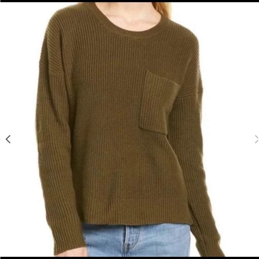 Madewell Thompson Long Sleeve Pocket Slouchy Pullover Sweater